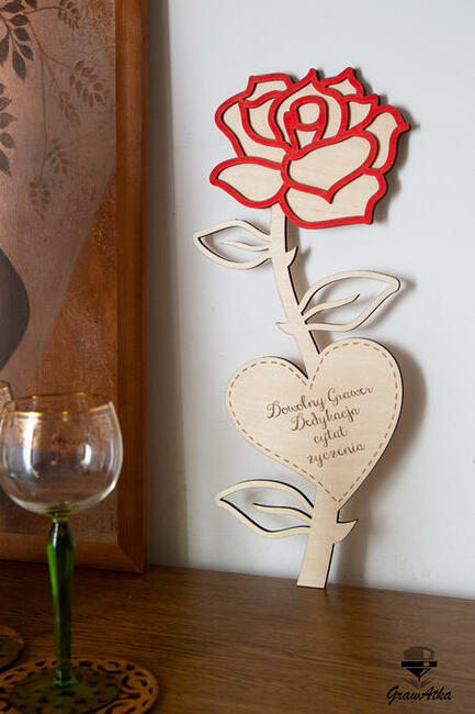 Prezent WALENTYNKOWY RÓŻA z Grawerem