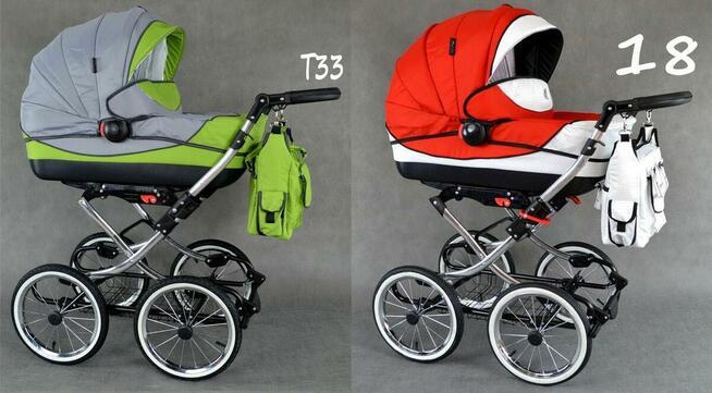 NOWY Wózek Dziecięcy VIKO Retro Chrom zestaw 3w1 Fotelik +