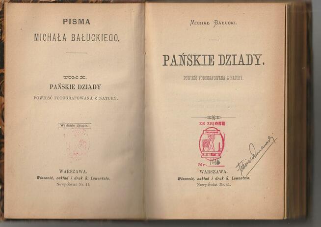 Pańskie dziady Michał Bałucki. Wydanie 2.Unikat!!