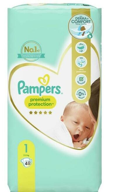 48x pieluchy Pampers Premium protection 1 2-5kg