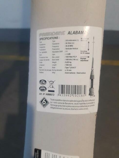 President Alabama montażowa antena do CB radia 1,5 m