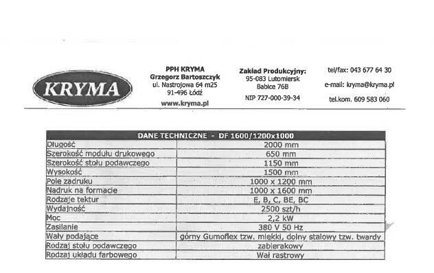 KRYMA drukarka fleksograficzna.Nowa wiosenna oferta