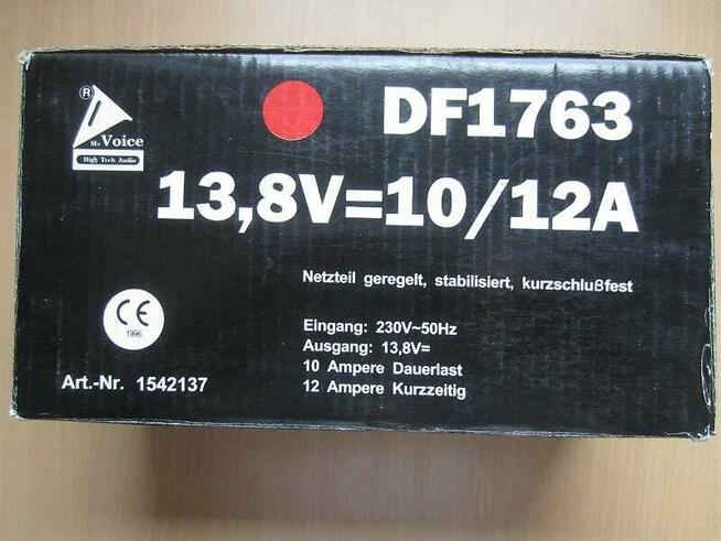 Zasilacz 13,8V 10A 12A DF1763 do CB radia ZS10 stabilizowany