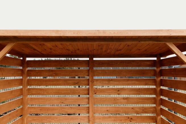 Drewutnia poszerzana 3,14 x 1,1m , deska szeroka