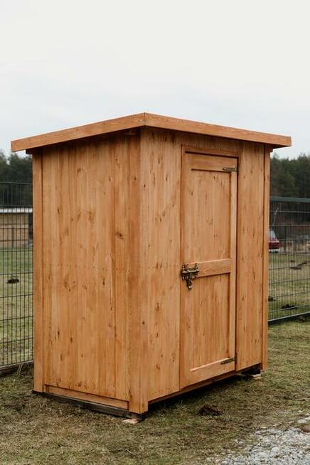 Domek narzędziowy 2 x 1,1m w konstrukcji słupowej, elewacja