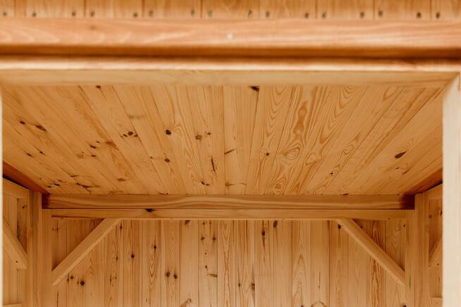 Domek narzędziowy 2 x 1,1m w konstrukcji słupowej, elewacja