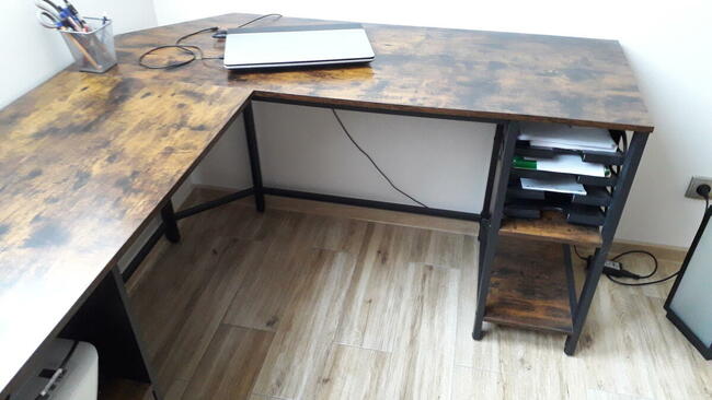 biurko narożne, rustykalne