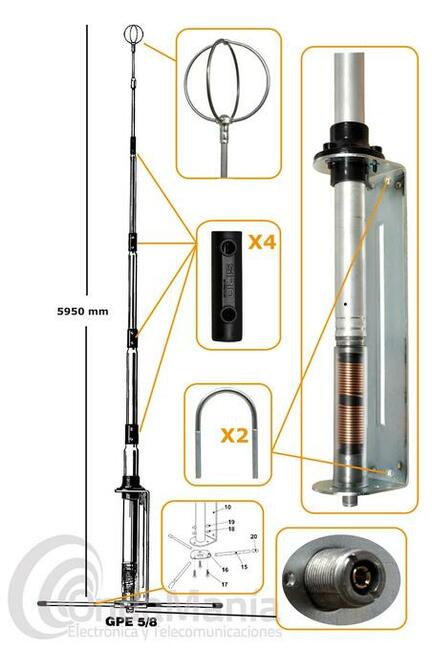 Antena bazowa stacjonarna CB SIRIO GPE-27 5/8 CB radio