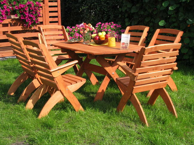 Zestaw mebli ogrodowych 6 krzeseł + stół owalny typ X