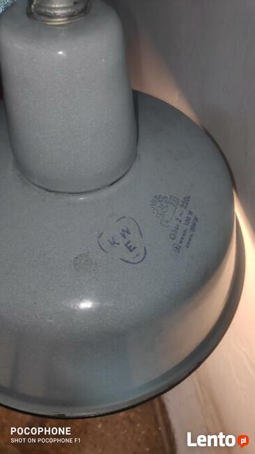 Lampa wisząca czasy PRL-u typ. OBs-2 szara