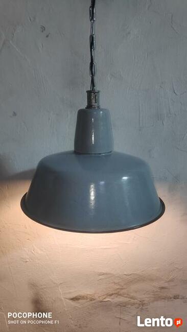 Lampa wisząca czasy PRL-u typ. OBs-2 szara