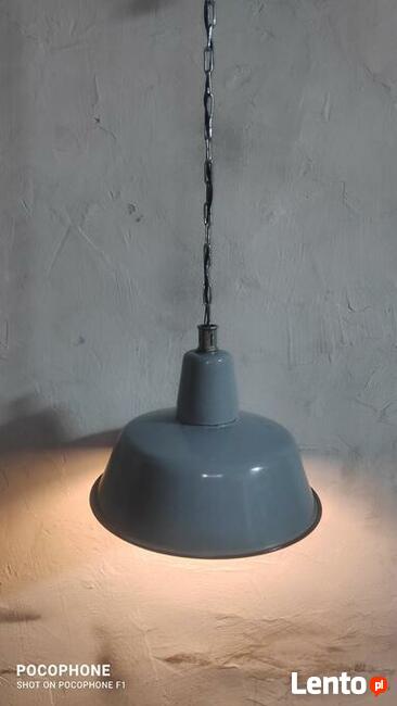 Lampa wisząca czasy PRL-u typ. OBs-2 szara