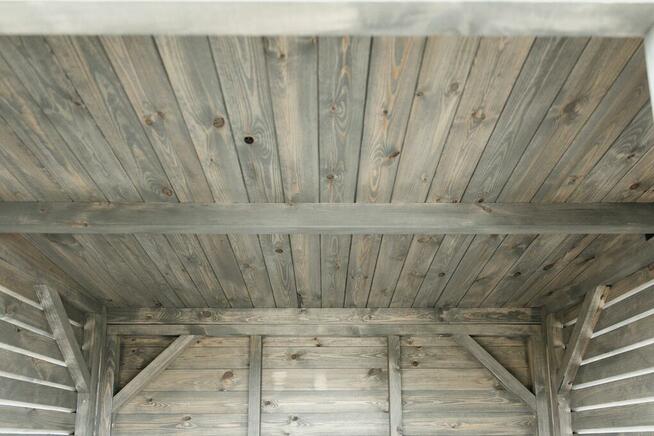 Domek narzędziowy, schowek na narzędzia, elewacja romb