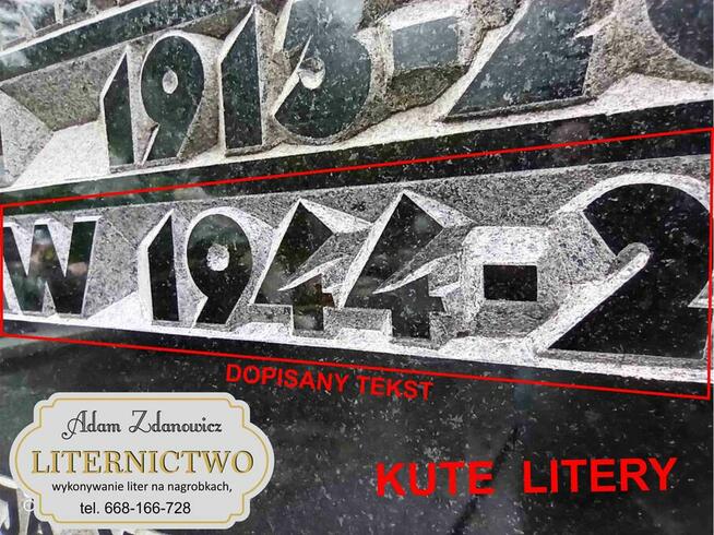 LITERNICTWO NAGROBNE - dopisywanie liter na cmentarzu, kute