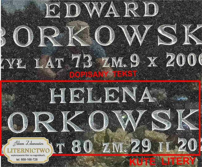 LITERNICTWO NAGROBNE - dopisywanie liter na cmentarzu, kute