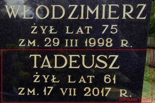 LITERNICTWO NAGROBNE - dopisywanie liter na cmentarzu, kute