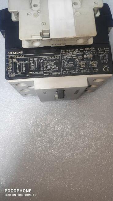 Stycznik Simens typ.3TF4422-0A cewka 24V