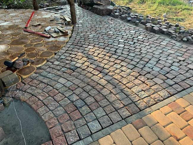 Kostka granitowa 3 kolory MISZUNG 8/11cm szwedzka łupana