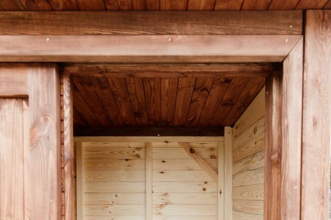 Domek narzędziowy, schowek, drzwi przesuwne