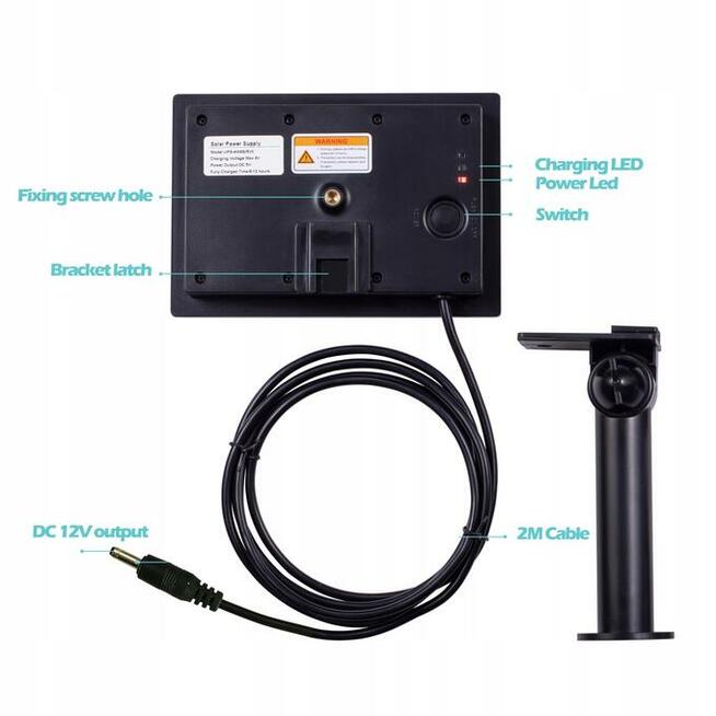 Panel solarny do kamer wifi 4G bez własnego zasilania USB C