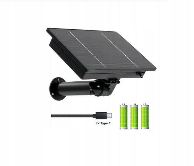 Panel solarny do kamer wifi 4G bez własnego zasilania USB C