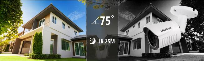 8x KAMERA zewnętrzna noc do 25M, REJESTRATOR, DYSK + AKCESO