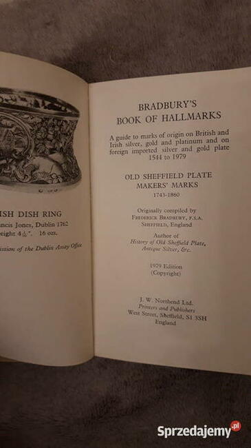 Bradburys Book of Hallmarks katalog złotników w Anglii
