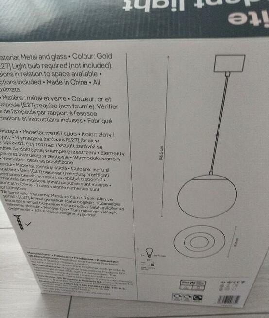 lampa kula wisząca szkło