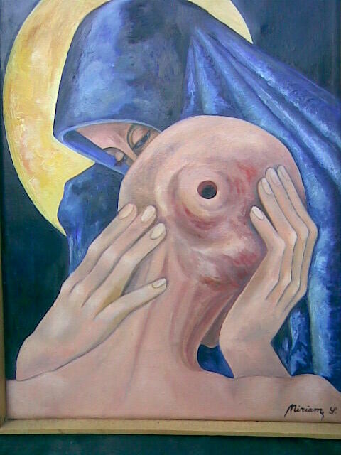 Sprzedam olej Matka Boska Katyńska płótno lniane 34/47cm