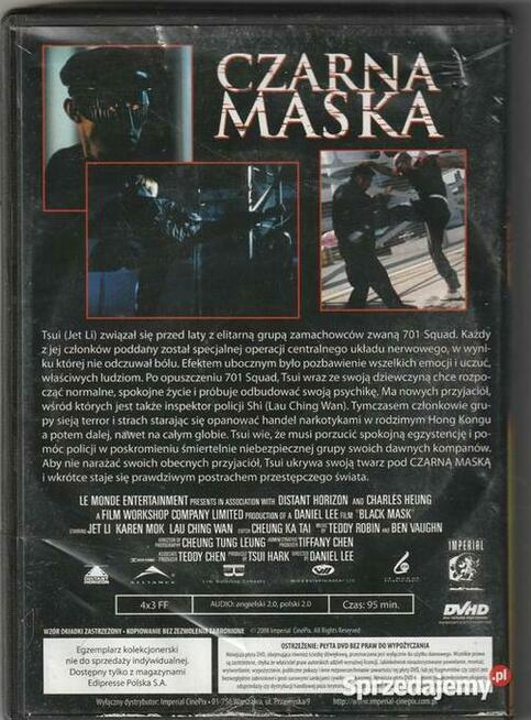 CZARNA MASKA DVD JET LI