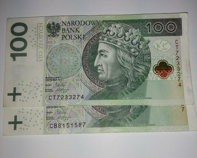 Banknot/100zl/2012r/ciekawe/numery/ prawie radar