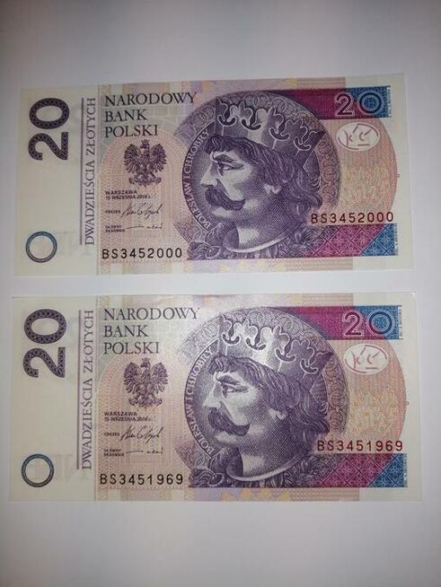 20zł seria BS UNC /345/+ROK 1967-2000 wybierz np. URODZIN?