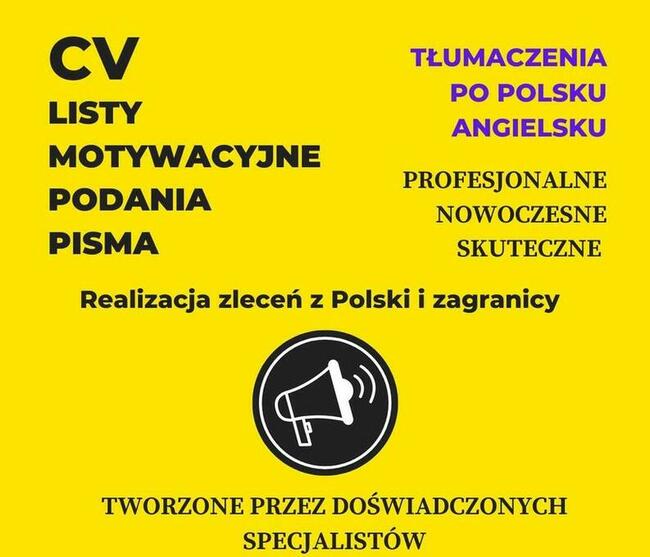 Profesionalne Curriculum Vitae, Listy motywacyjne, Podania.