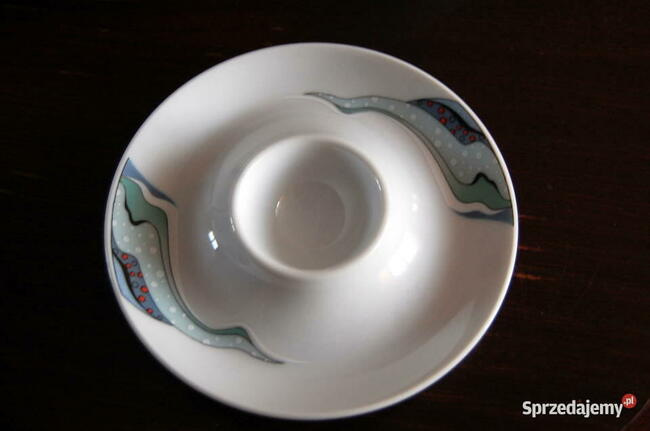 Porcelanowe kieliszki na jajka, półmisek, Seltmann Bavaria.