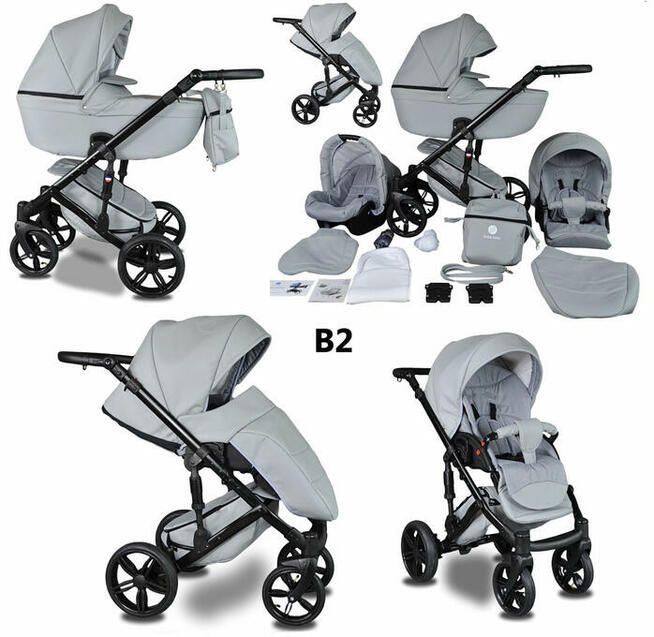 Wózek Dziecięcy Berco 4w1 Fotelik Samochodowy BAZA ISOFIX
