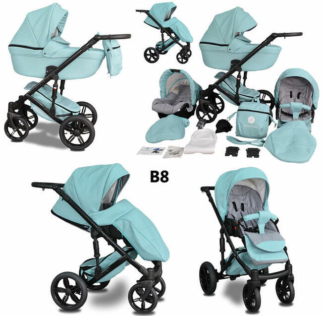 Wózek Dziecięcy Berco 4w1 Fotelik Samochodowy BAZA ISOFIX