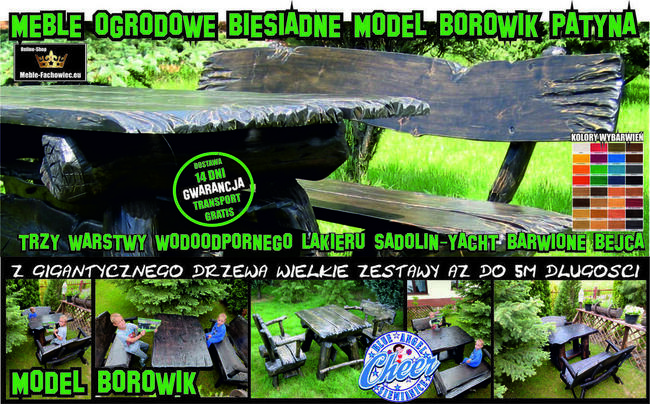 Meble ogrodowe z drewna biesiadne z dostawą