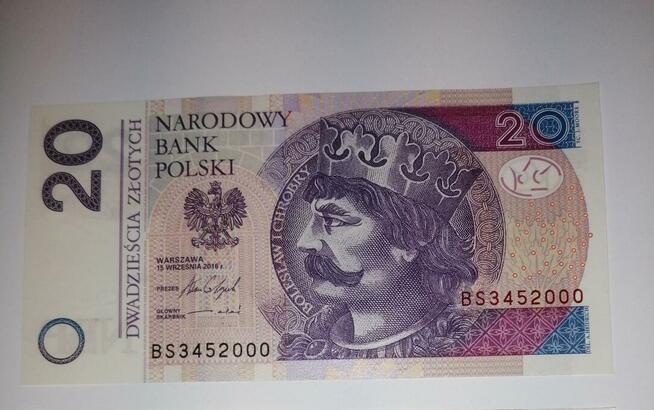 20zł seria BS UNC /345/+ROK 1967-2000 wybierz np. URODZIN?