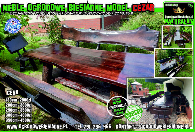 Meble ogrodowe z drewna biesiadne z dostawą