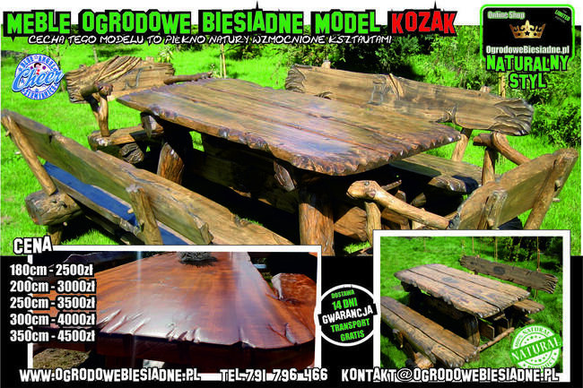 Meble ogrodowe z drewna biesiadne z dostawą