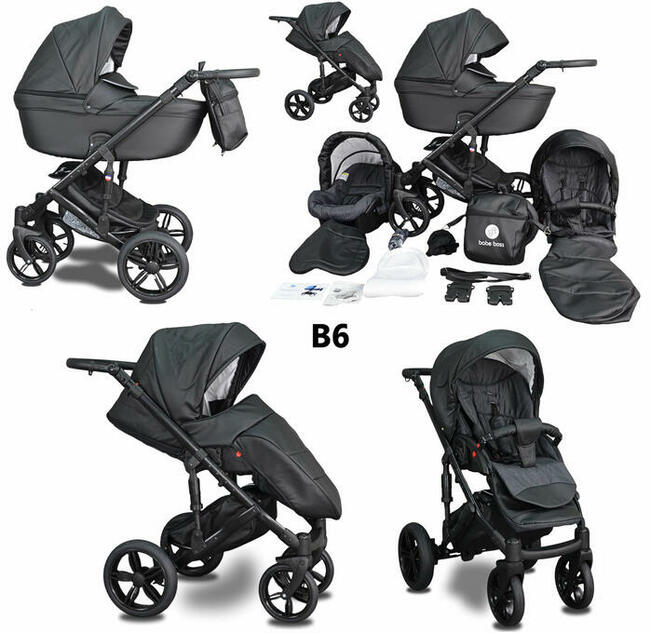 NOWY Wózek Dziecięcy Berco Skóra zestaw 3w1 Wielofunkcyjny