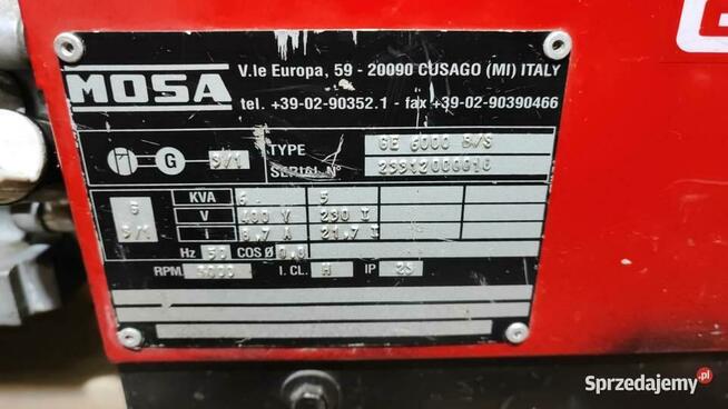 Agregat prądotwórczy Mosa 6kVA