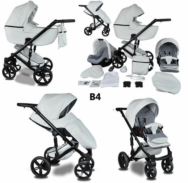 Wózek Dziecięcy Berco 4w1 Fotelik Samochodowy BAZA ISOFIX