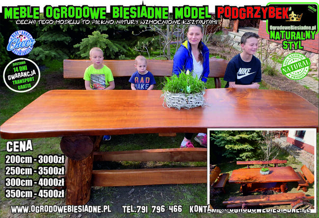 Meble ogrodowe z drewna biesiadne z dostawą