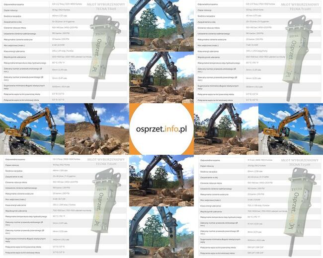 Młot wyburzeniowy TECNA-T120H hydrauliczny, do koparki