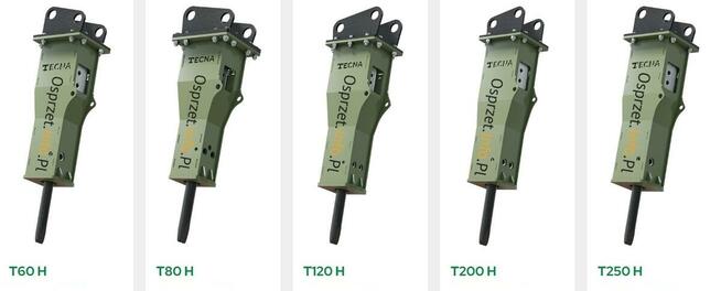 Młot wyburzeniowy TECNA - T60H hydrauliczny, do koparki