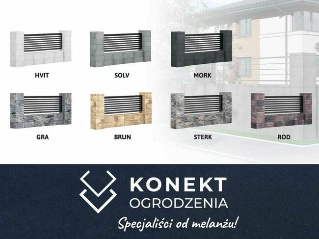 Bloczki ogrodzeniowe KONEKT różne kolory KURIER cała Polska