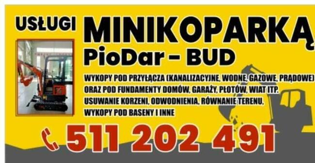 Usługi mini koparką drenaże przyłącza i inne