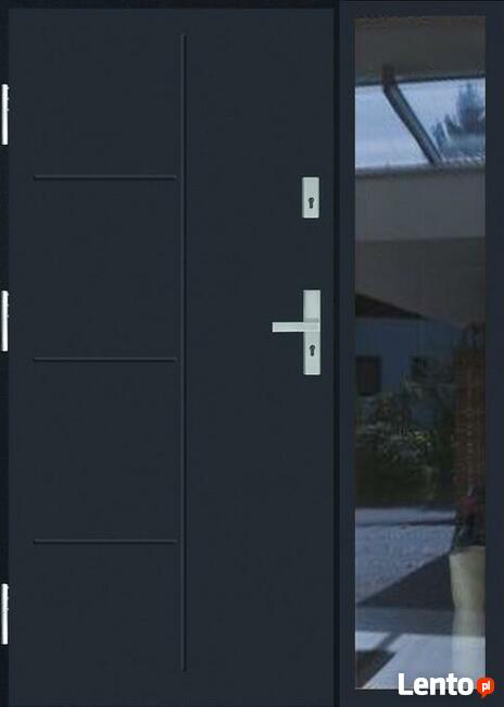 Polskie ciepłe drzwi wejściowe z doświetlem czyste powietrze