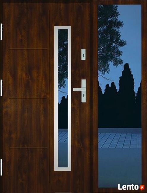 Polskie ciepłe drzwi wejściowe z doświetlem czyste powietrze